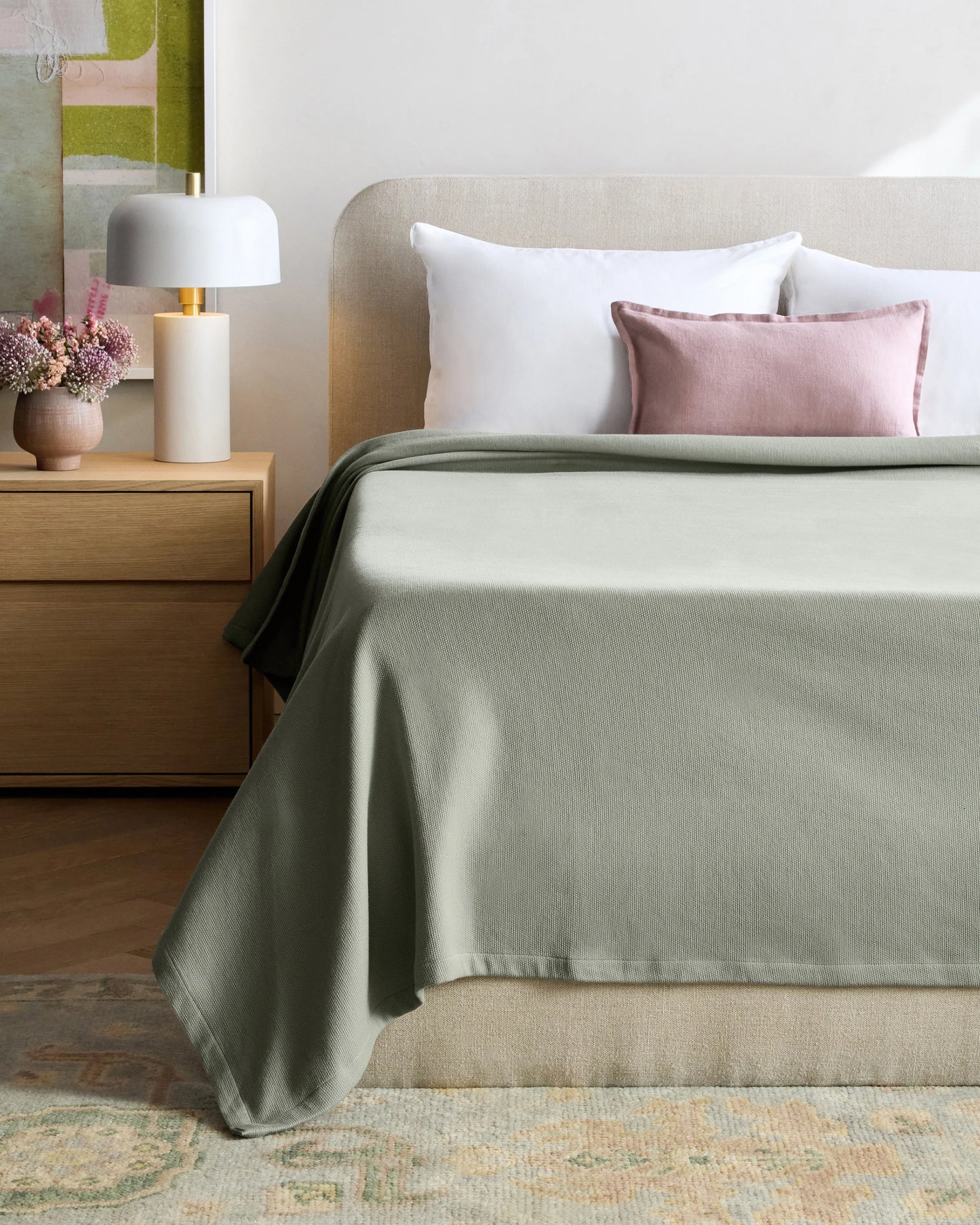 Luxury Organic Cotton Bed Blanket - Twin / White