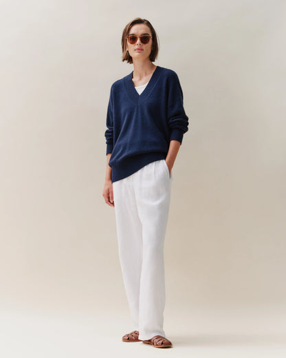 100% European Linen Pleated Trouser - 0 / Bayberry Olive