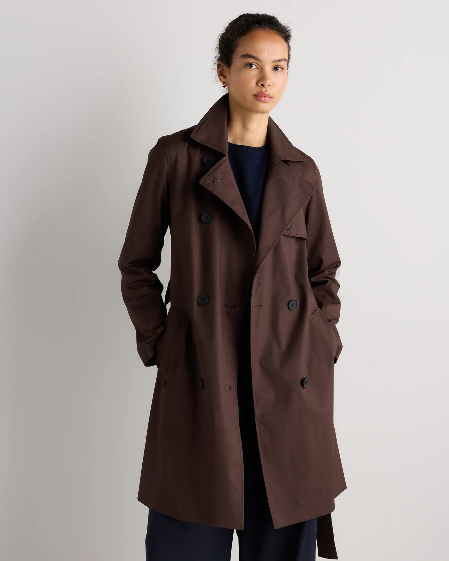 Comfort Stretch Trench Coat - XS / Navy