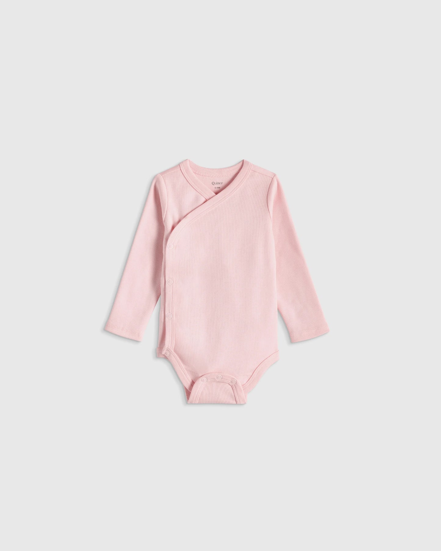 100% Organic Cotton Long Sleeve Kimono Bodysuit - 0-3M / Safari