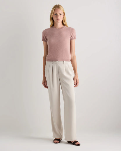 Mongolian Cashmere Tee - XS / Pale Custard Yellow