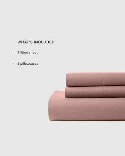 Organic Crisp Percale Fitted Sheet Set - Twin / Espresso