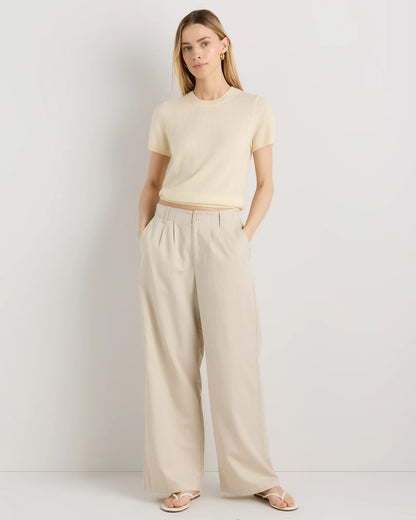 Mongolian Cashmere Tee - XS / Pale Custard Yellow