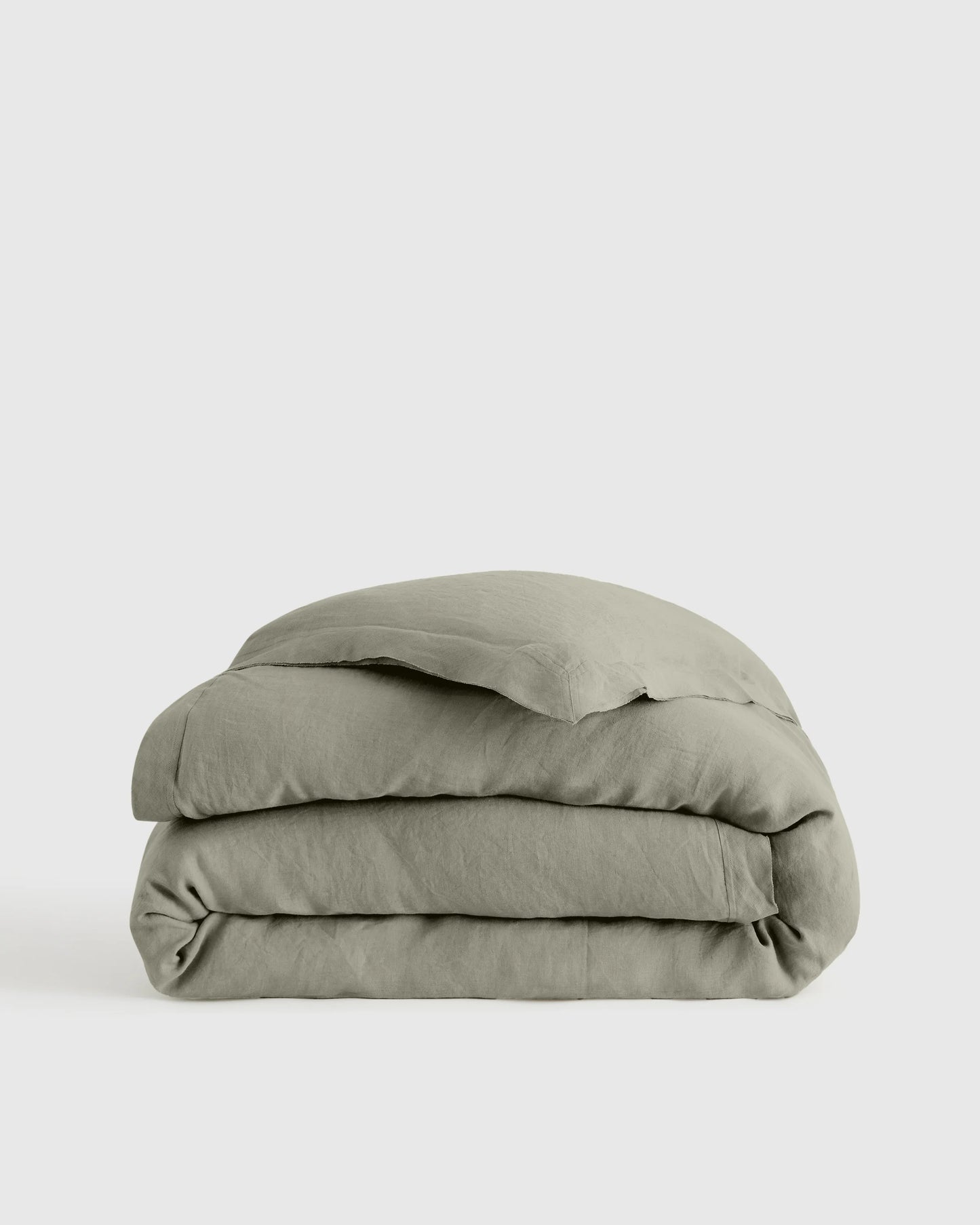 European Linen Double Flange Duvet Cover - Twin / Pine