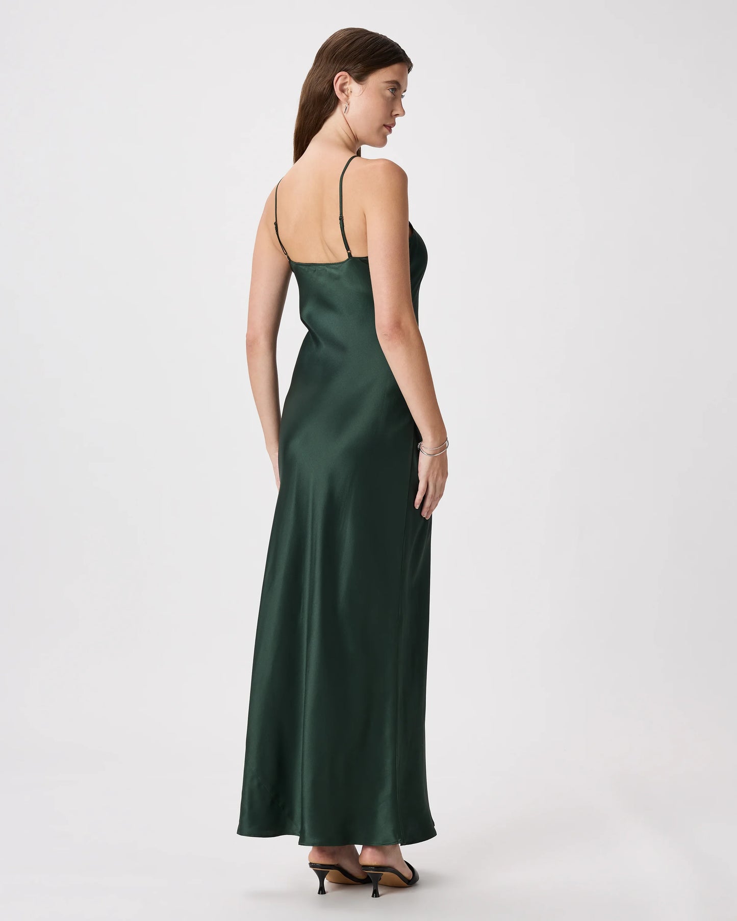 100% Washable Silk Maxi Slip Dress - XS / Cordovan Red Hibiscus