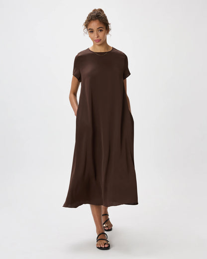 Washable Stretch Silk Voluminous Maxi Dress - XS / Moonstone Blue