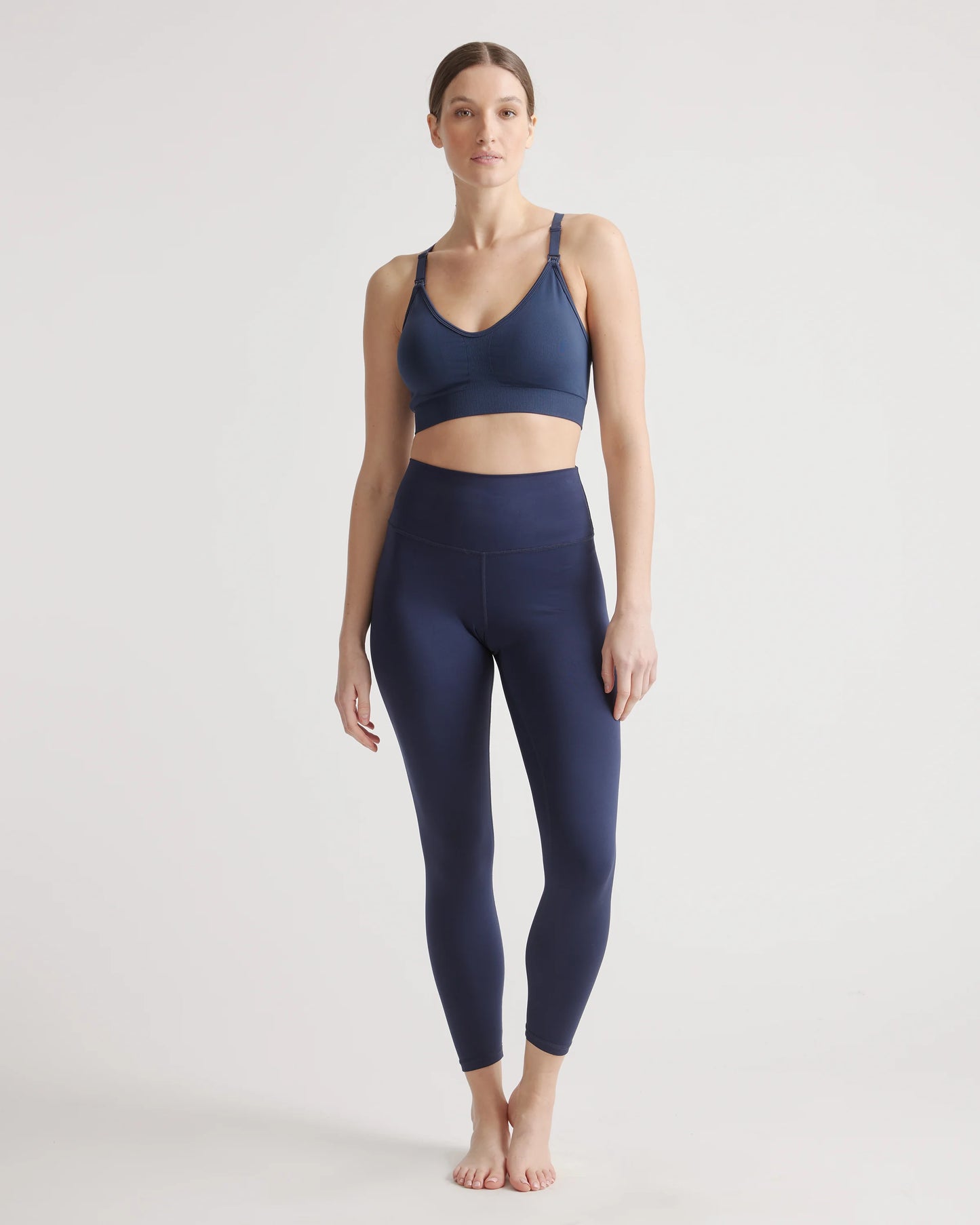 Seamless Low Impact Maternity & Nursing Sports Bra - XS / Navy