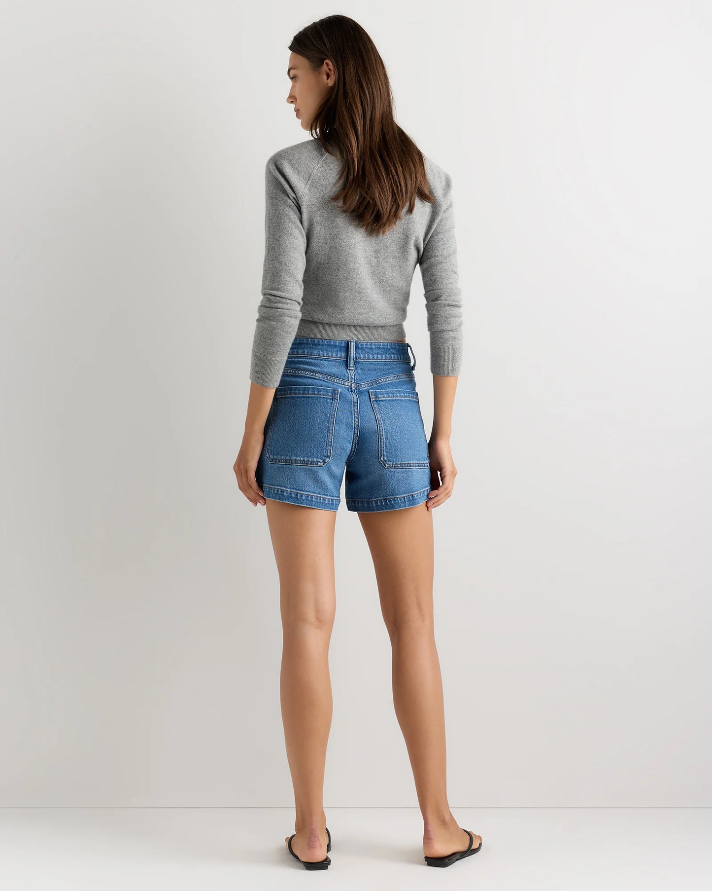 Bella Stretch Patch Pocket Shorts - 24 / Cool Blue