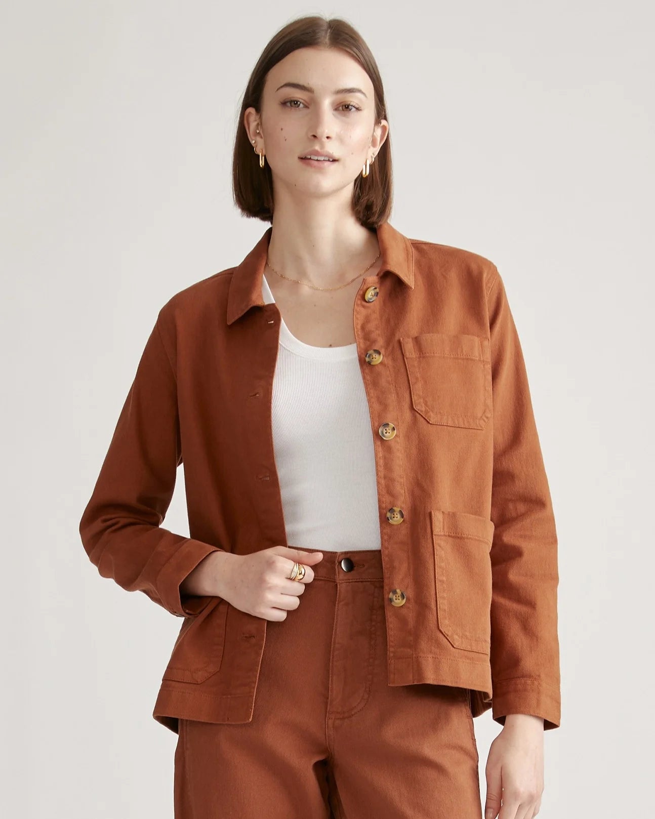 Organic Comfort Stretch Chore Jacket - XS / Vanilla
