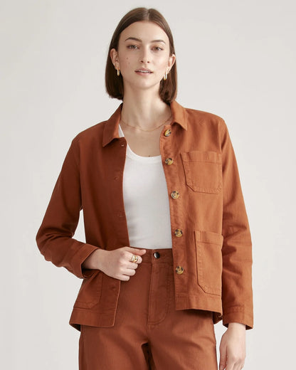 Organic Comfort Stretch Chore Jacket - XS / Vanilla
