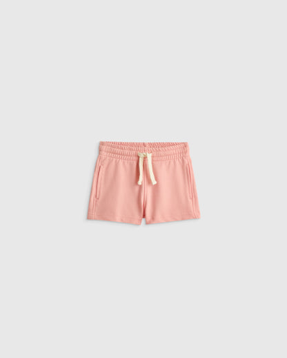 100% Organic Cotton French Terry Short - 12-18M / Coral Pink