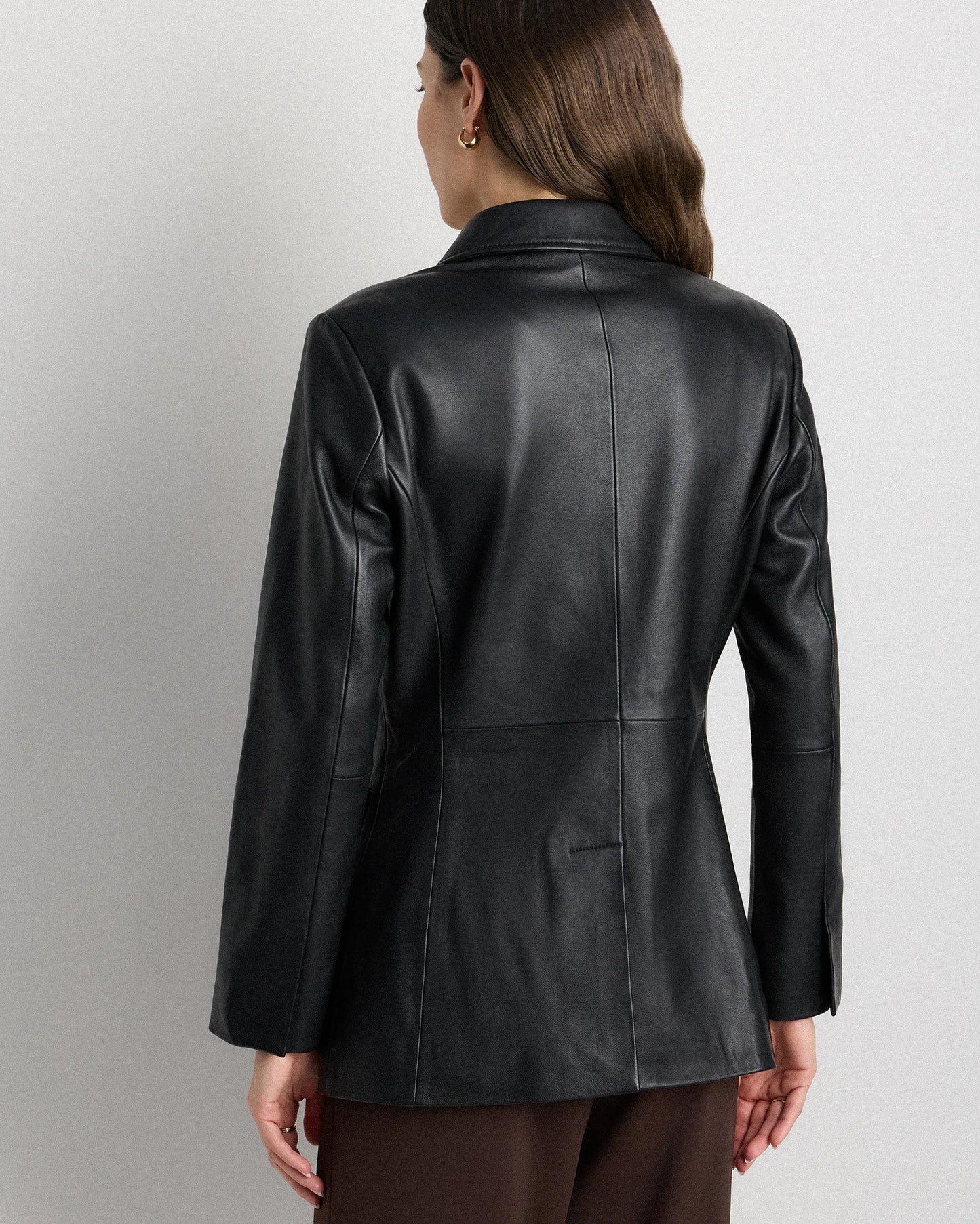 100% Leather Blazer - XS / Rich Brown