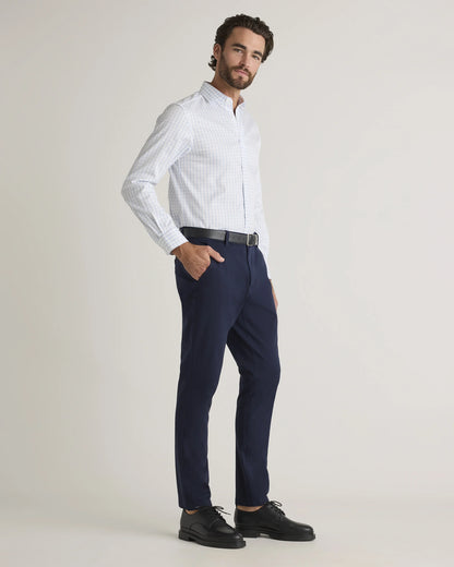 Organic Cotton Stretch Twill Dress Shirt - S / Grey Stripe