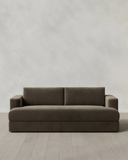 Sierra Curved Arm Sofa in Performance Velvet - 7ft / Sable