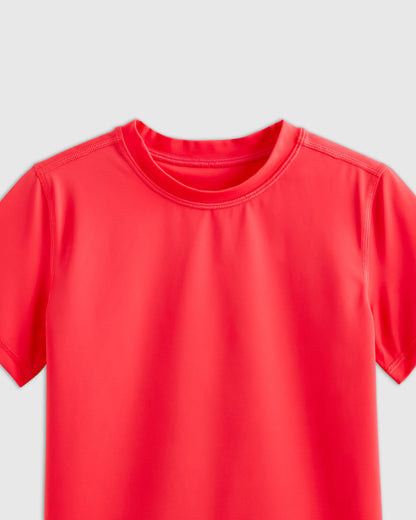 Short Sleeve Rash Guard Top - 6 / Coral Orange