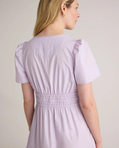 100% Organic Cotton Poplin Tiered Maxi Dress - XS / Riviera Blue Heirloom Floral