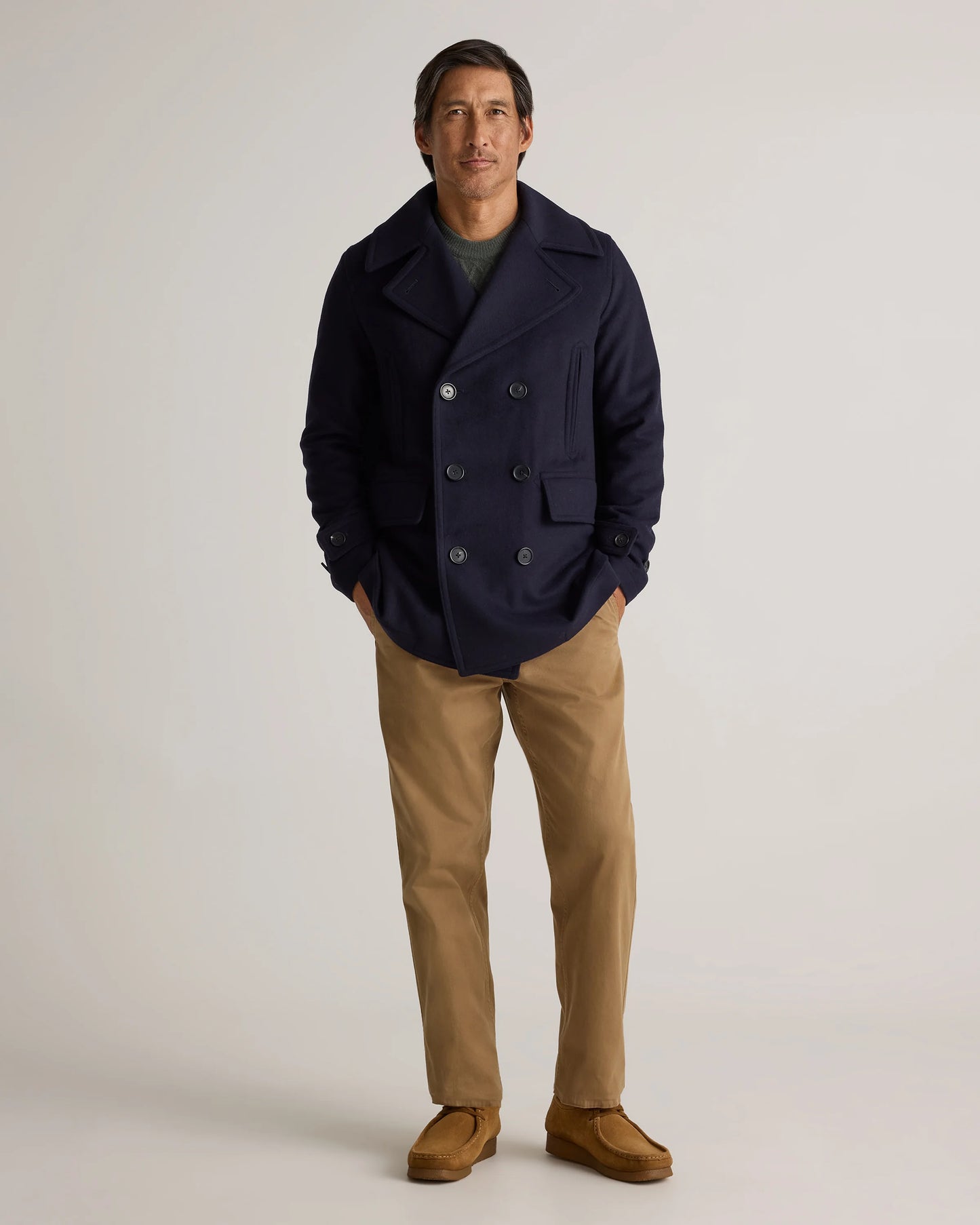Italian Wool Peacoat - S / Cadet Blue