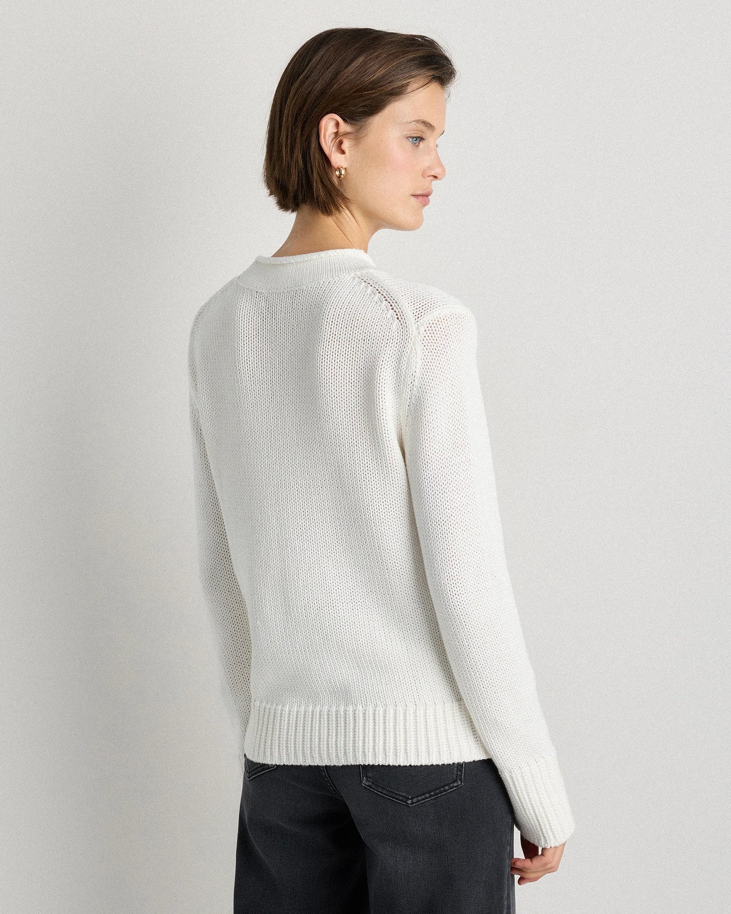 100% Organic Cotton Roll Neck Sweater - XS / Cornflower Mini Stripe