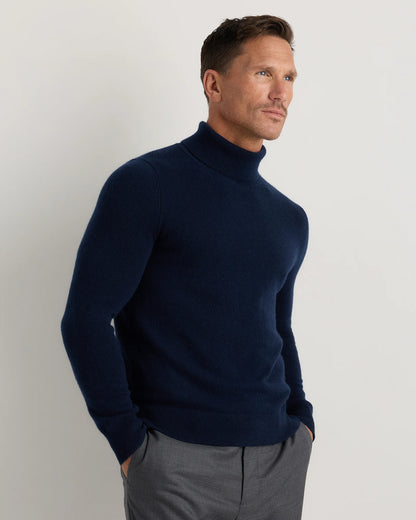 Mongolian Cashmere Turtleneck Sweater - S / Black