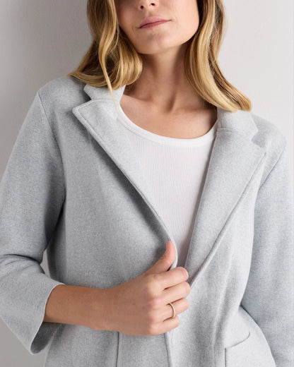 100% Organic Cotton Knit Blazer - XS / Heather Dove Grey