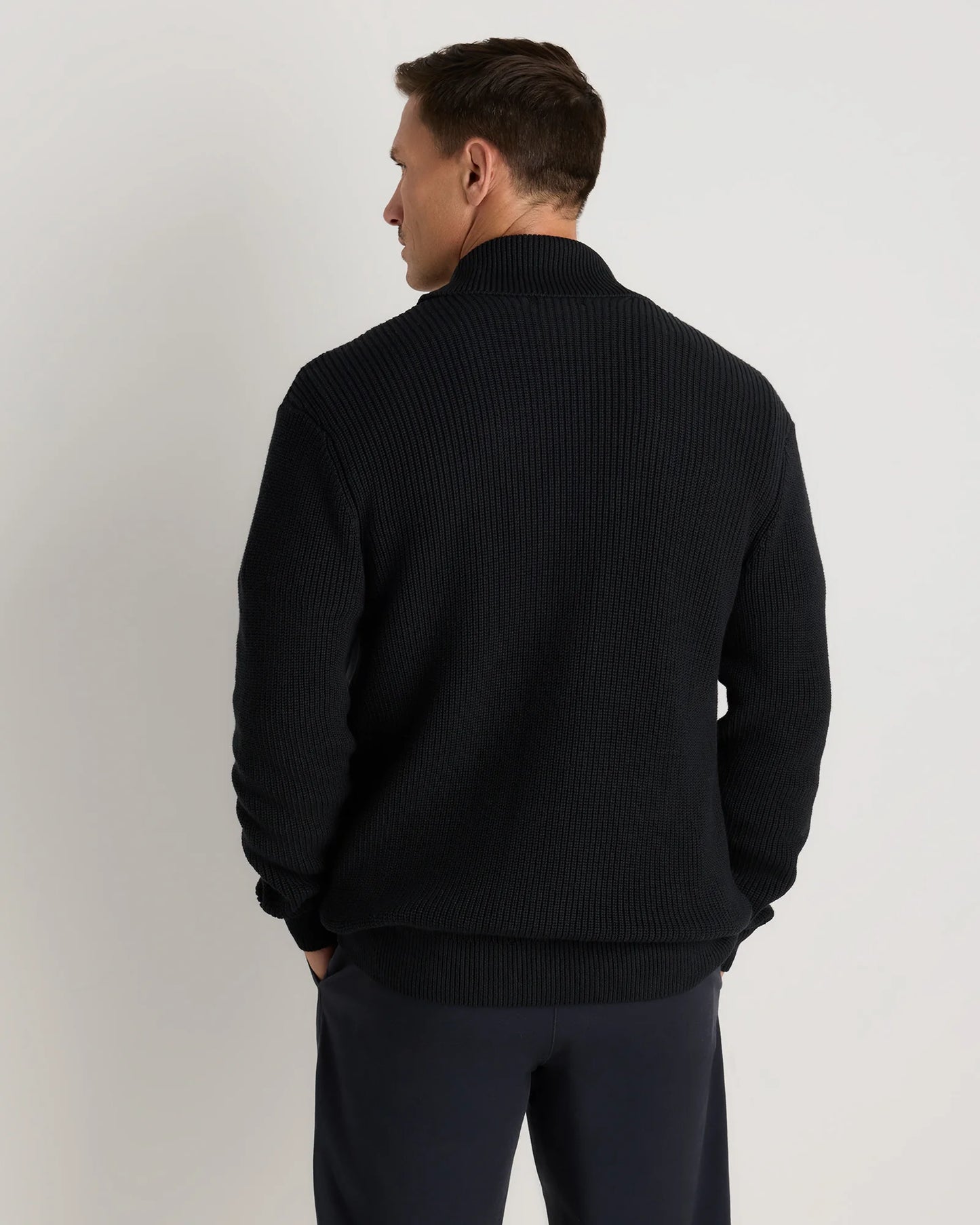 100% Organic Cotton Ribbed Shawl-Collar Cardigan Sweater - S / Bayberry Olive