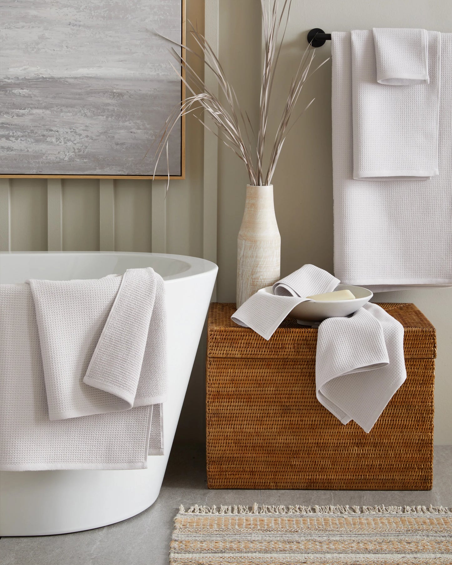 Turkish Waffle Terry Bath Sheet Bundle - One Size / White
