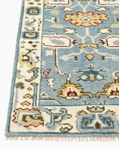 Artemis Hand-Knotted Wool Rug - 3' x 5' / Light Blue