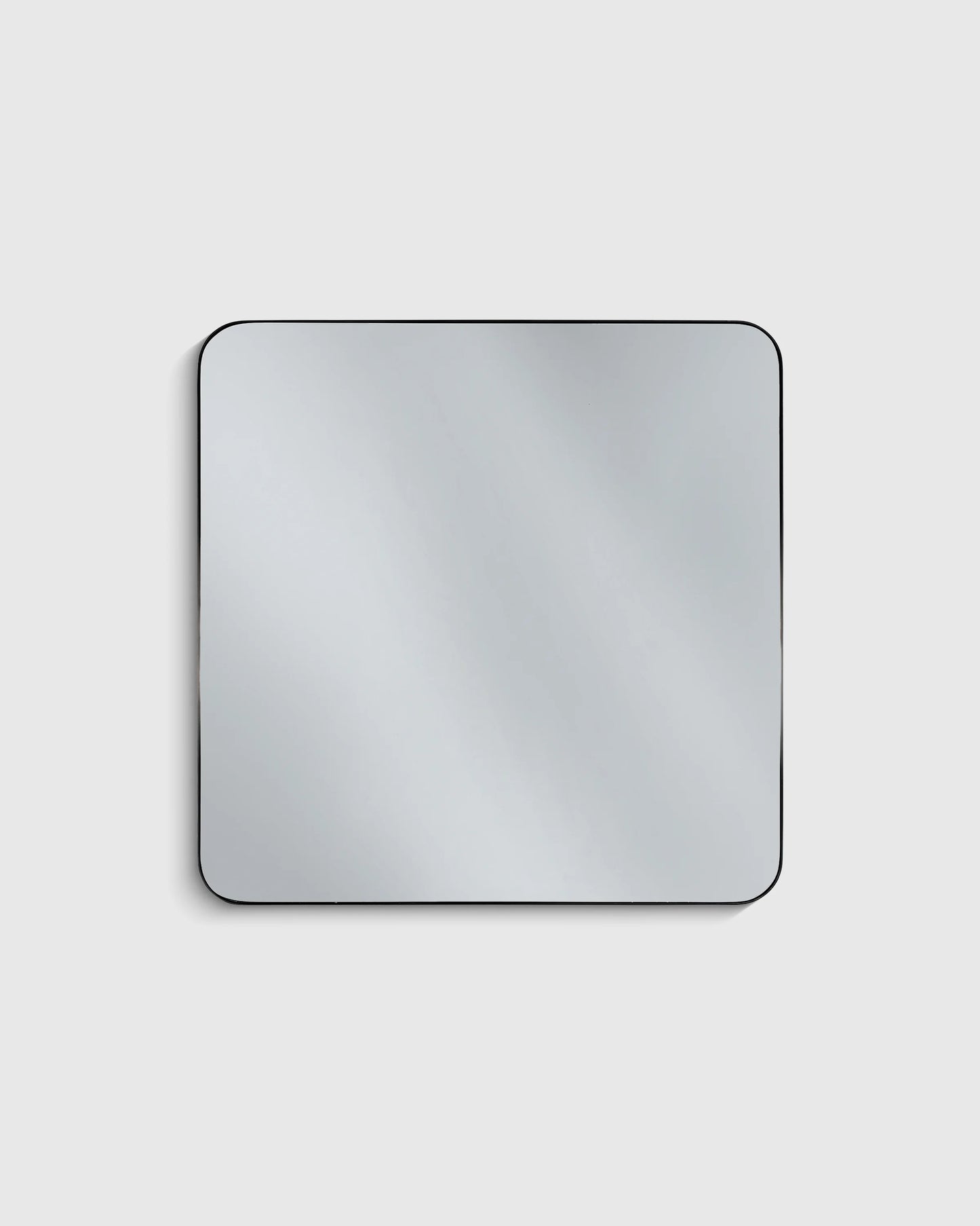 Square Metal Framed Wall Mirror - One Size / Black Metal Frame