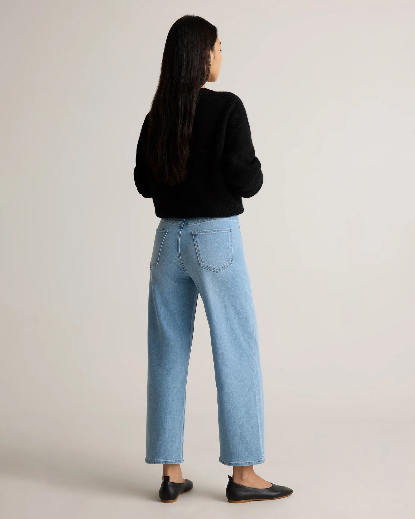 Bella Stretch Patch Pocket Wide Leg Jeans - 24 / Seaside Blue