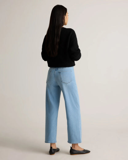 Bella Stretch Patch Pocket Wide Leg Jeans - 24 / Seaside Blue