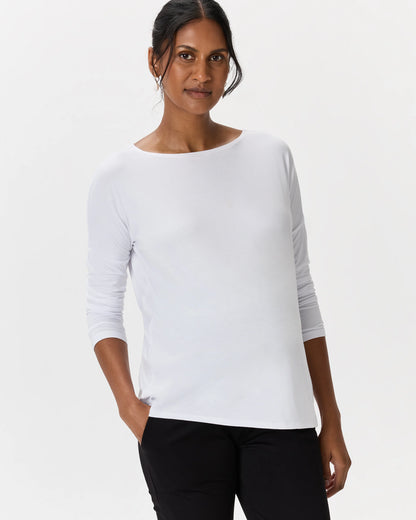 Bamboo Jersey Maternity Long Sleeve Tee (2-pack) - XS / Wine Tasting Red/Nocturnal Green