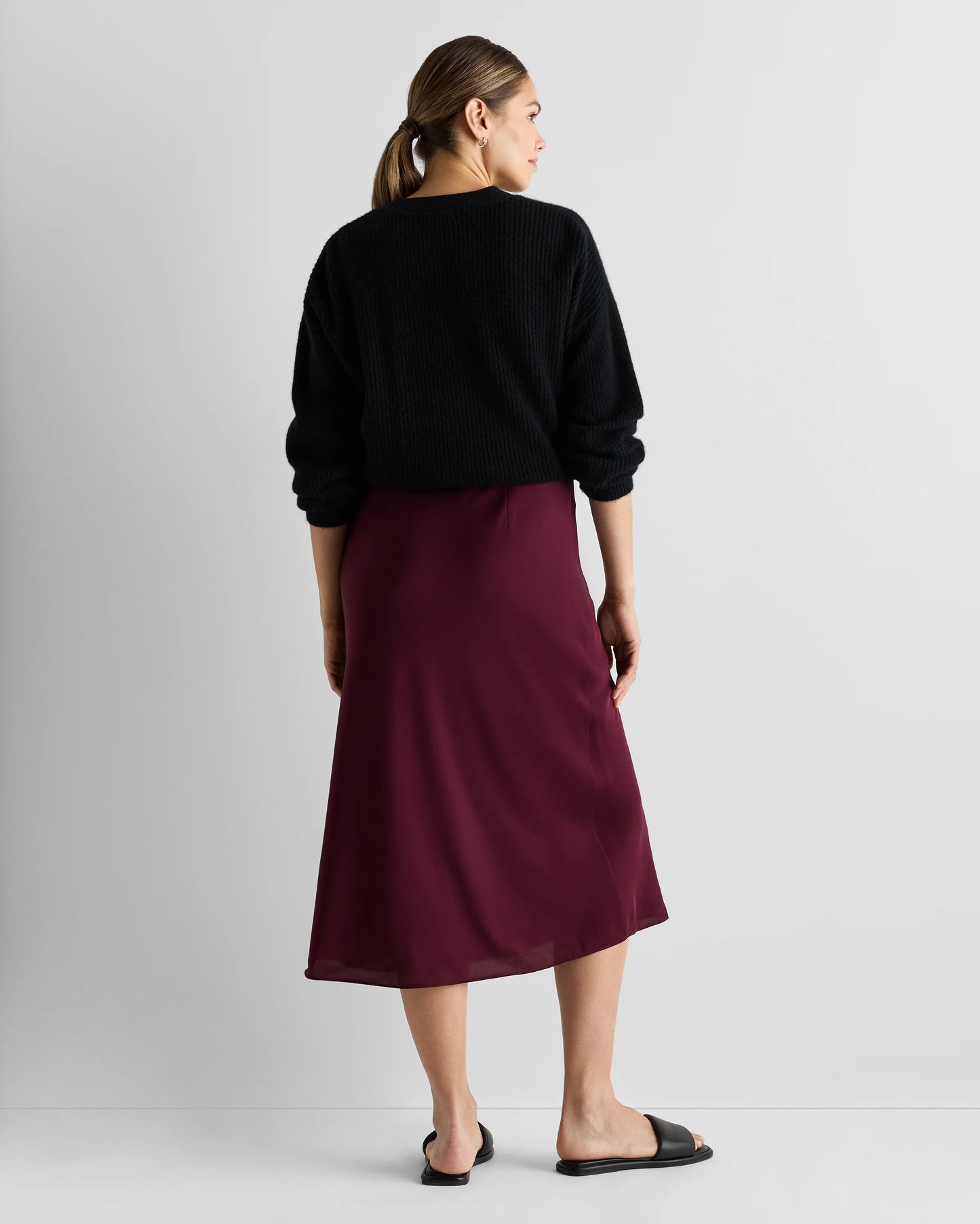 Washable Stretch Silk Maternity Skirt - XS / Vintage Pink