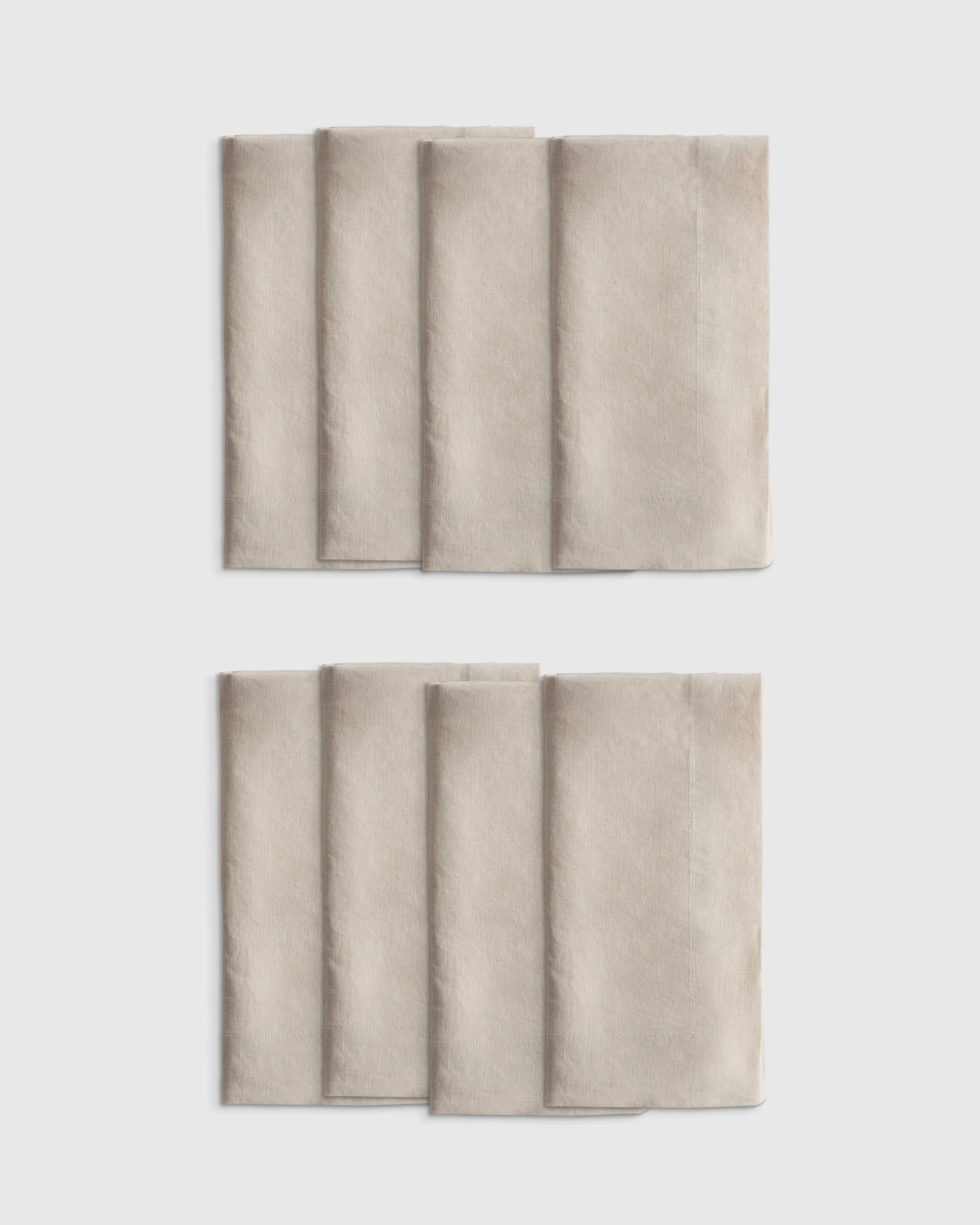 European Linen Wide-Hem Napkins (Set of 8) - One Size / Willowleaf Gingham