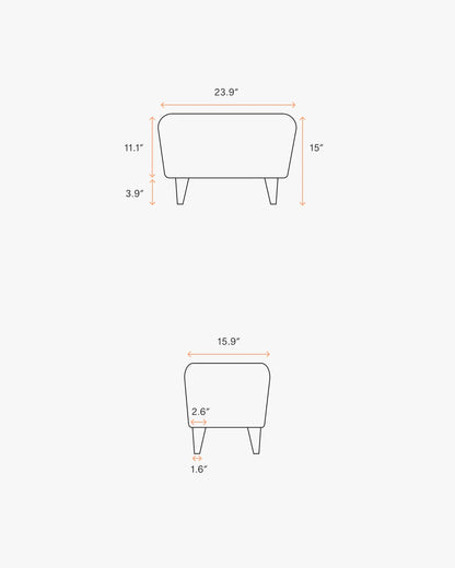 Teddy Boucle Petite Ottoman - One Size / Oatmeal