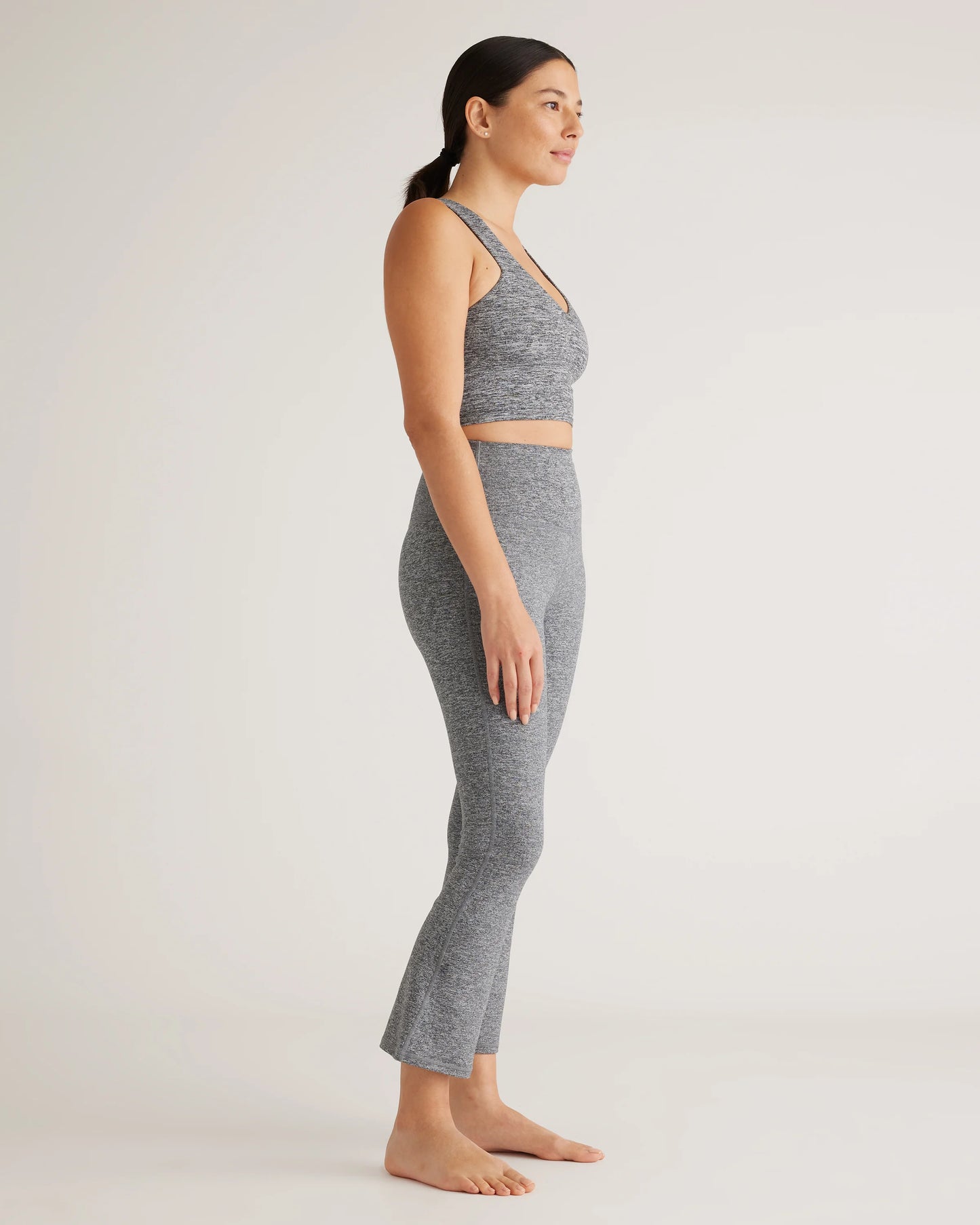 Ultra-Soft Cropped Bootcut Pants - XS / Heather Black