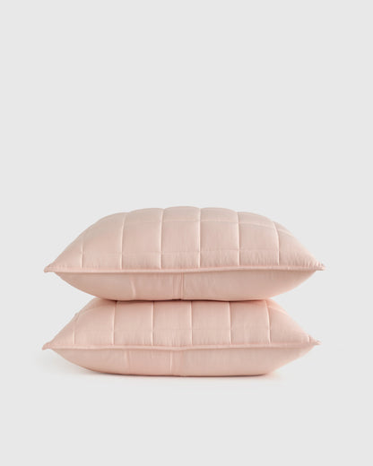 Bamboo Box Quilted Sham Set - Standard / Sage