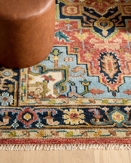 Sina Hand-Knotted Wool Rug - 5' x 8' / Red