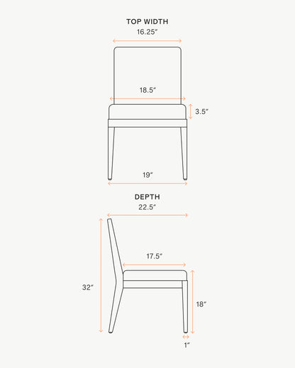 Performance Fabric Dining Chair with Solid Oak Legs (Set of 2) - One Size / Snow/Natural