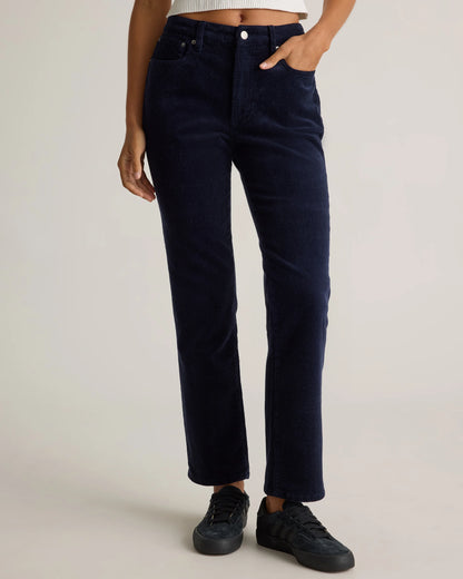 Organic Stretch Corduroy Straight Leg Pants - 0 / Espresso