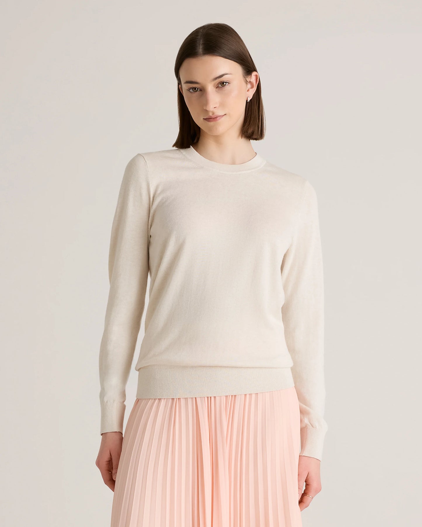 Lightweight Cotton Cashmere Crew Sweater - XS / Mountain Spring Blue