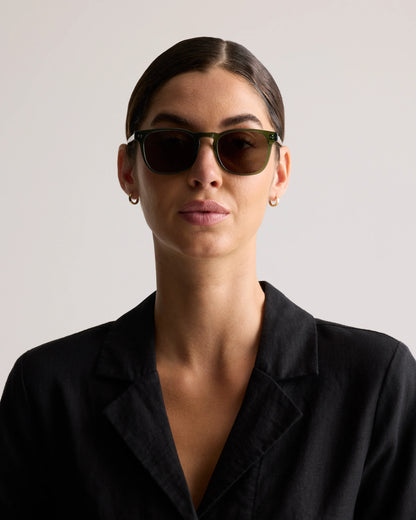Boston Polarized Acetate Sunglasses - One Size / Honey with Green lens
