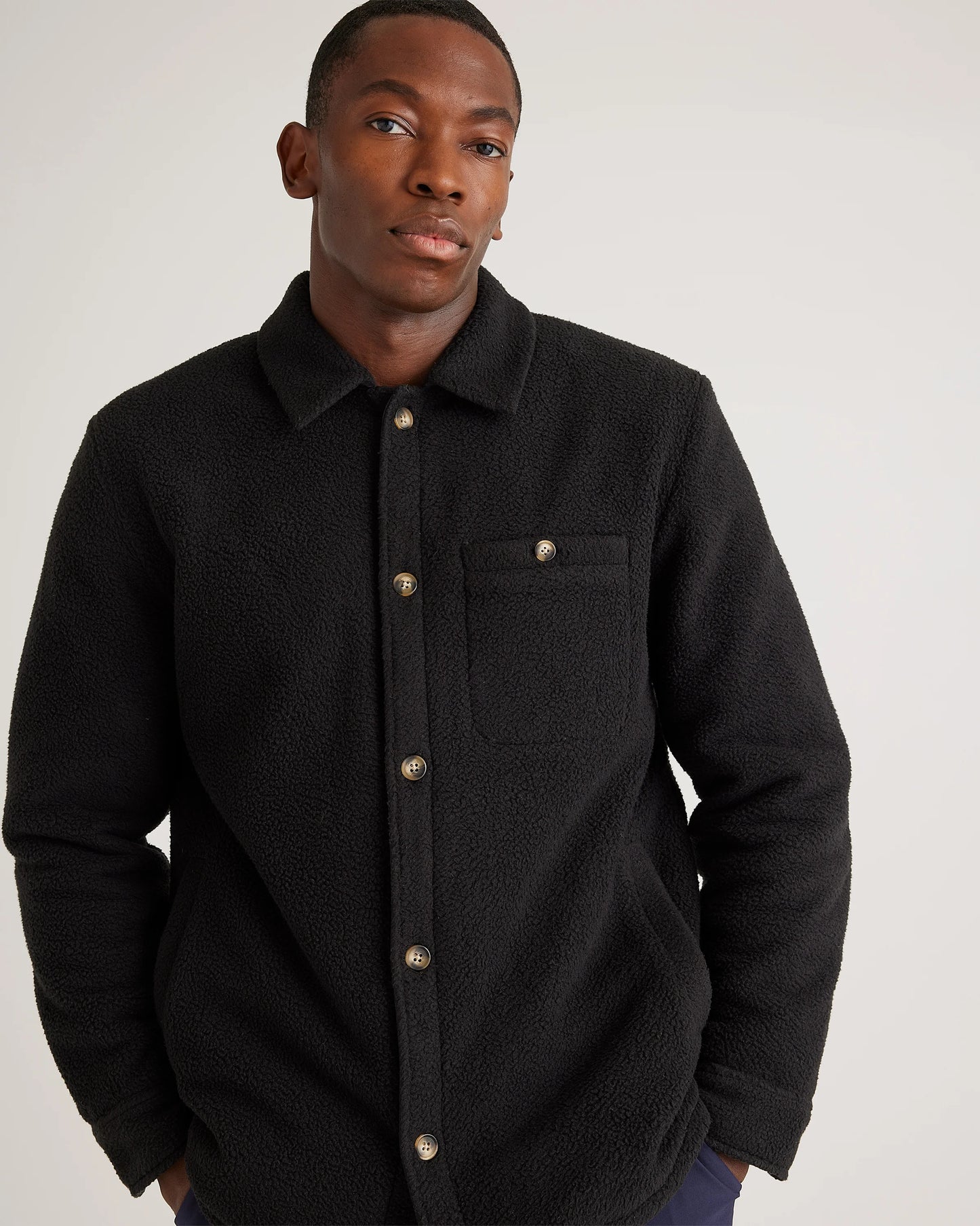 Sherpa Shirt Jacket - S / Black