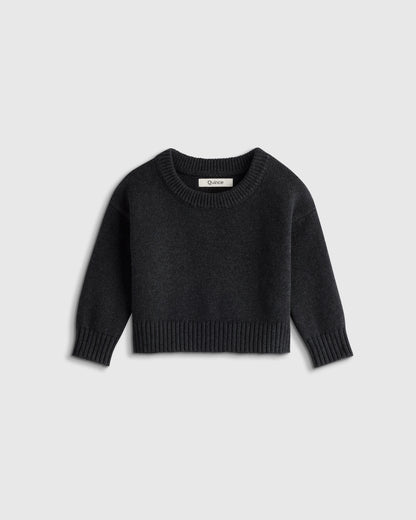 100% Organic Cotton Crewneck Sweater - 9-12M / Navy/White