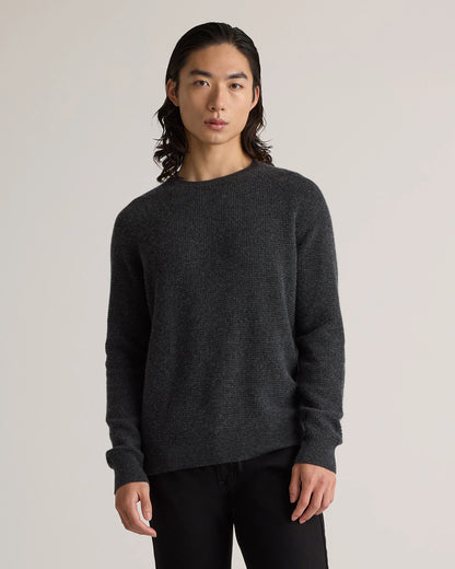 Mongolian Cashmere Waffle Sweatshirt - S / Faded Denim