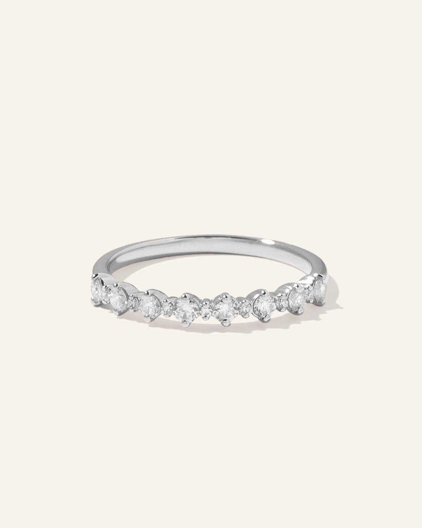 14K Gold Lab Grown Diamond Alternating Round Band - 4 / Yellow Gold