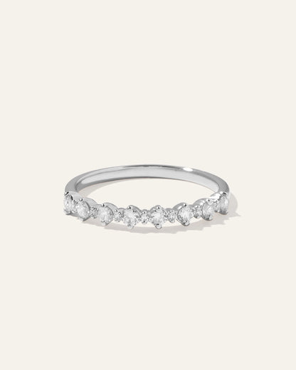 14K Gold Lab Grown Diamond Alternating Round Band - 4 / Yellow Gold