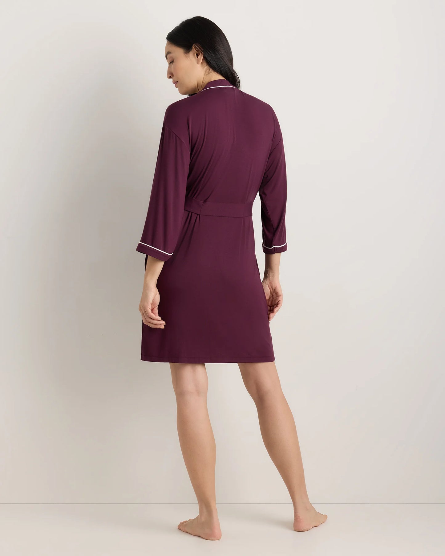 Bamboo Jersey Maternity Robe - XS / Deep Navy