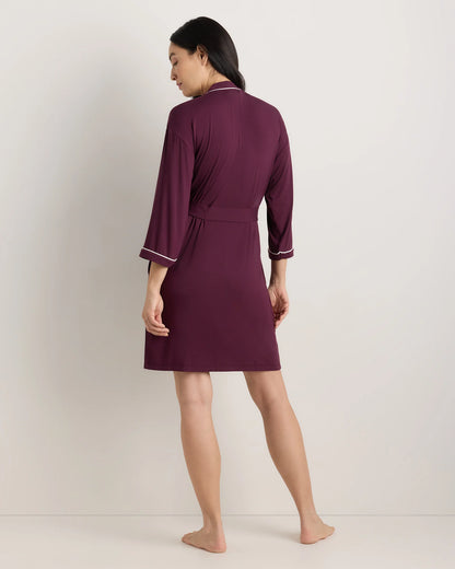 Bamboo Jersey Maternity Robe - XS / Deep Navy
