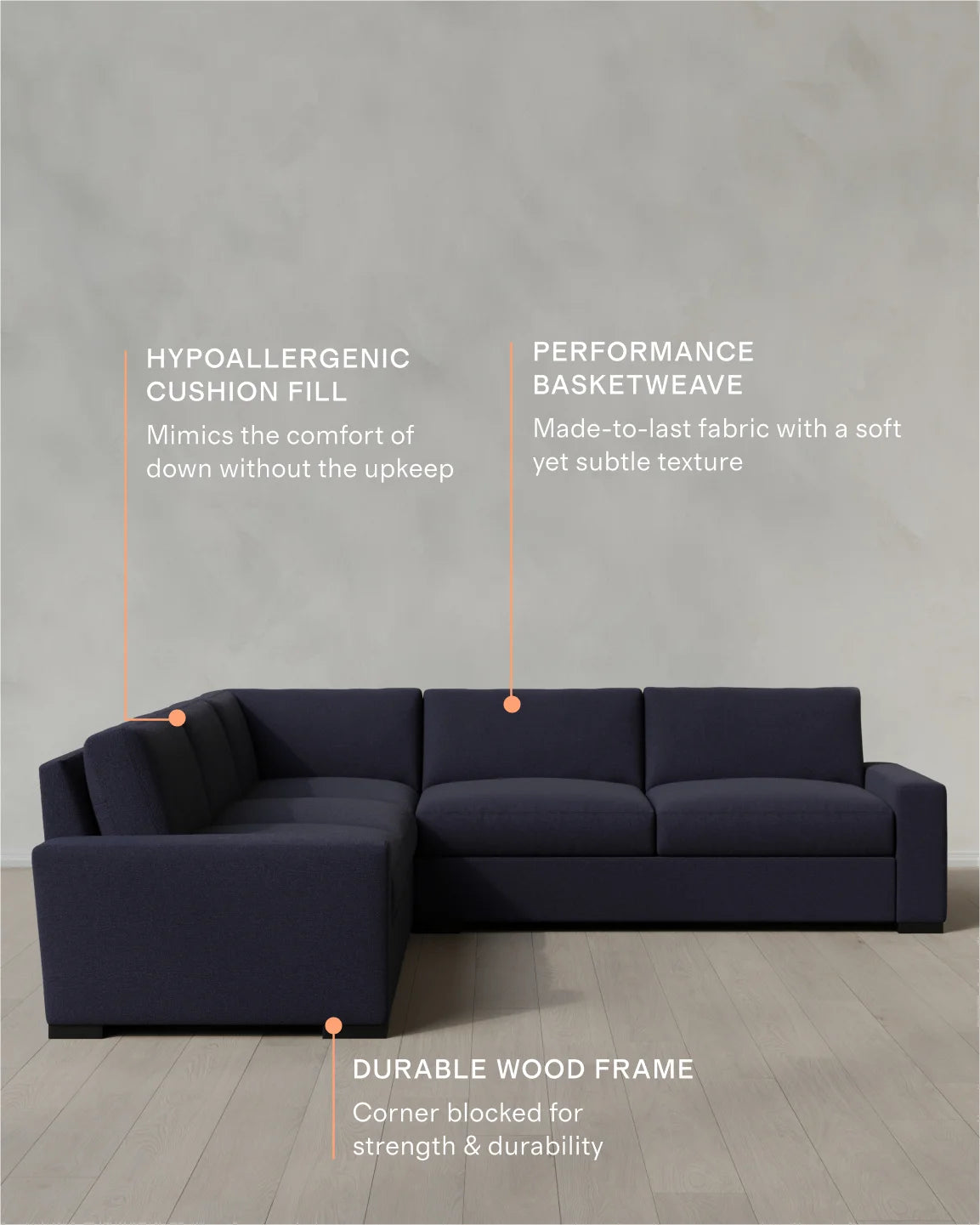 Stillman L Sectional in Performance Basketweave - 116x116 / Flax