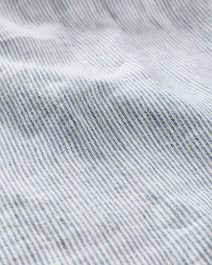 100% European Linen Long Sleeve Shirt - XS / Blue Pinstripe